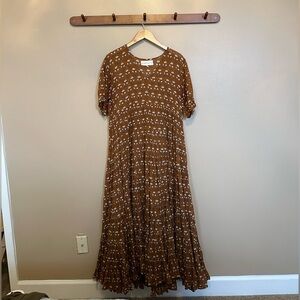 Daughters of India brown Floral maxi Dress